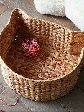 🌙 RR1 - Pottery Barn Cat Storage Basket Brand New